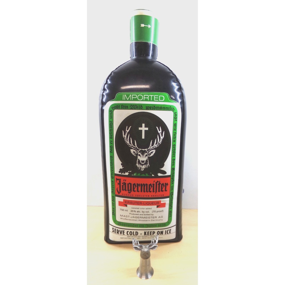 Jagermeister 26" Blow Up Display‎ Liqueur Bottle & Jager Pewter Shot Cup